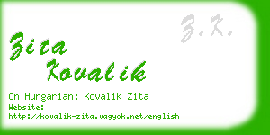 zita kovalik business card